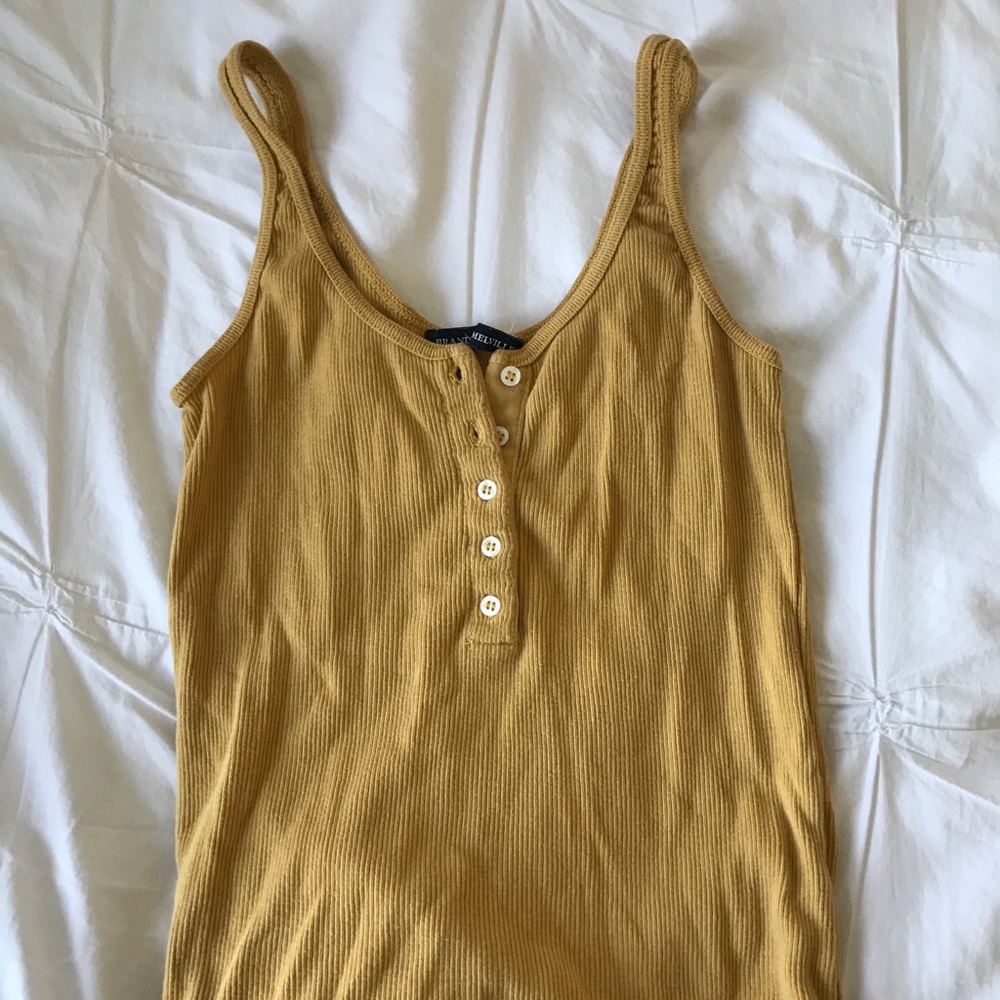 Brandy melville mustard tank w buttons